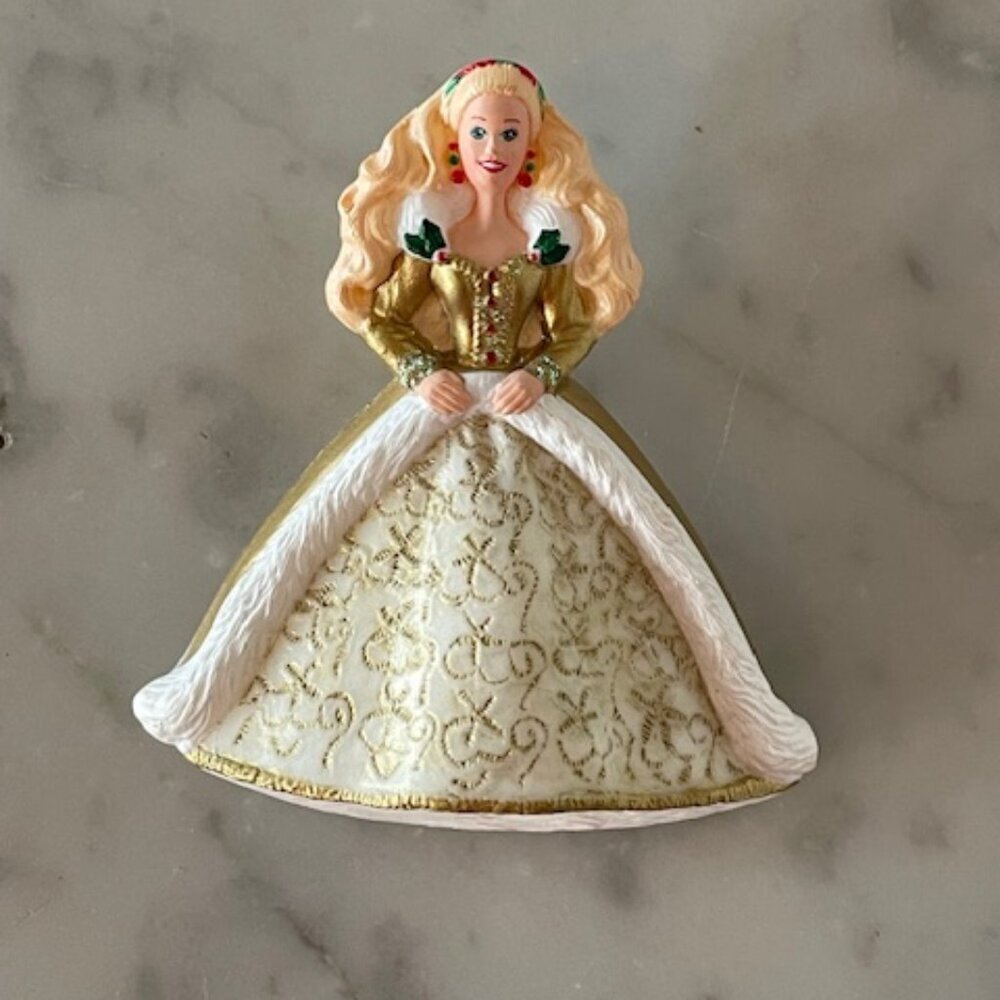 HALLMARK 1996 Barbie Christmas Princess White Gold Pin Brooch